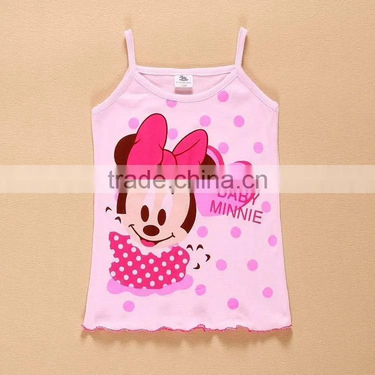 Made in China blank cute pink girls tank top for summer