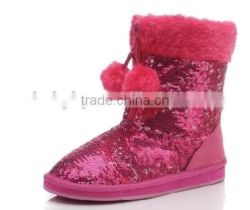2014 china wholesale shinny fabric winter children boots