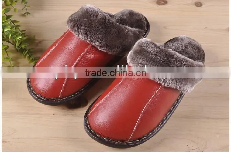 2013 latest design best selling leather indoor slippers for women