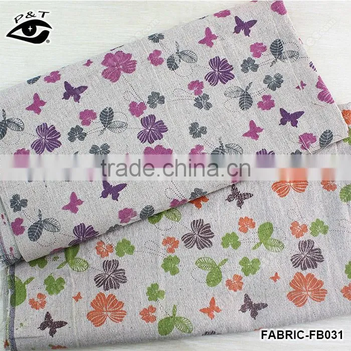 150CM width Canvas Fabric Flower butterfly Pattern Linen Fabric for cushion, bolster, tablecloth, bags, decorative