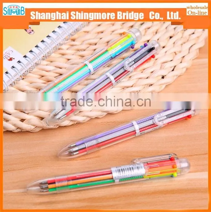alibaba china hot sales cheap price plastic muti-function six color ballpoint pen