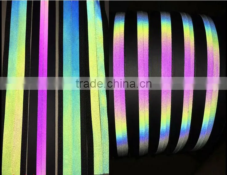 2017 3m reflective ribbon tape, rainbow color reflective strip, iridescent reflective tape