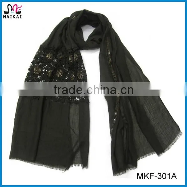 Wholesale new design fashion lady lace scarf 2017