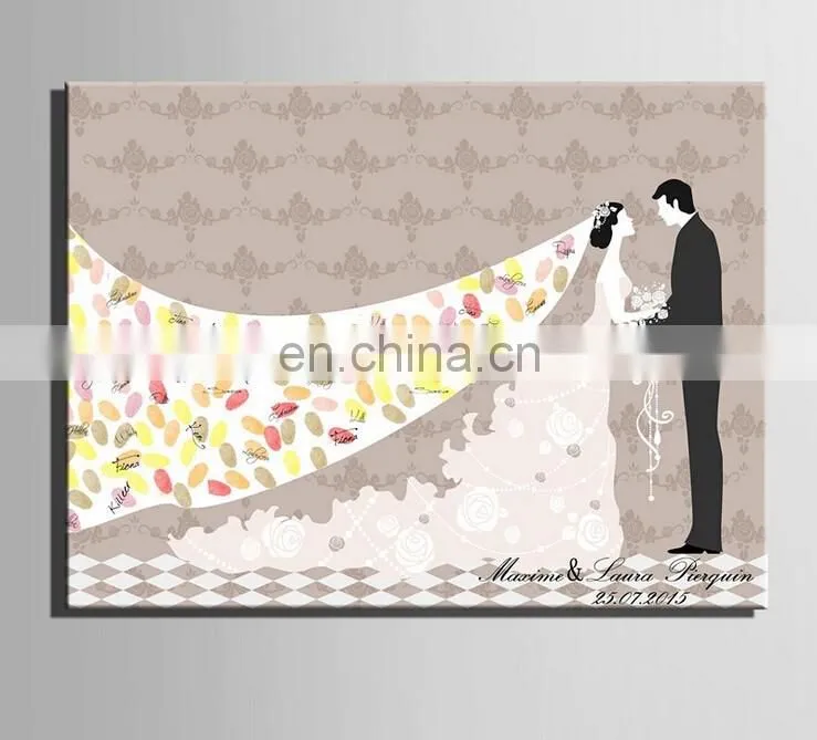 Bride and Groom Fingerprint Wedding Signature Guest book Wedding Favors wholesale