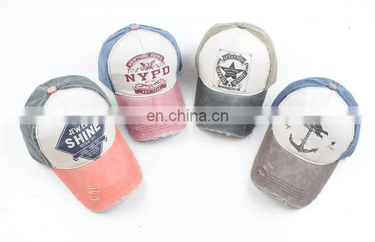 TOROS unisex metal closure print distressed patch baseball cap