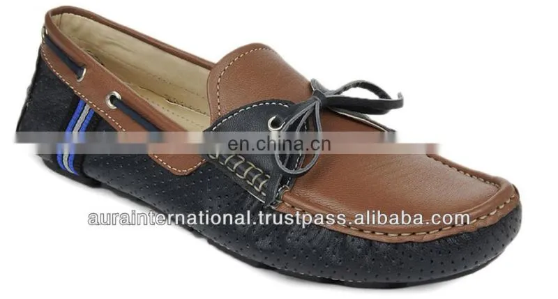 Mens Casual Black Leather Boat Shoes Wholesale - Latest Design
