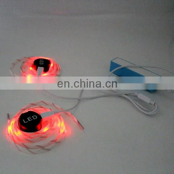 Hot sale USB led shoelaces with battery for sport