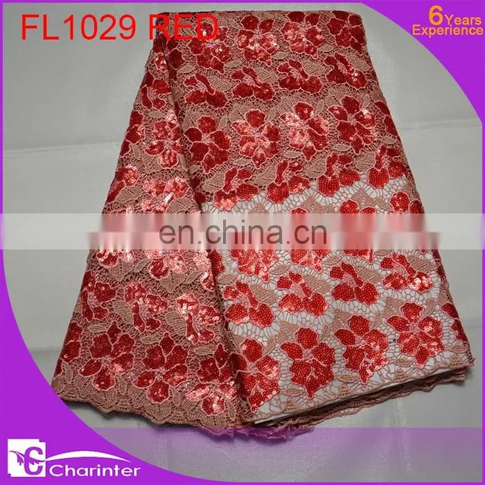 sales well african fashion lace guipure lace FL1029 red