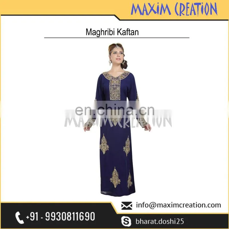 Top Rated Simple Party Wear Khaleeji Thobe For Arabian Ladies By Maxim Creation 6564