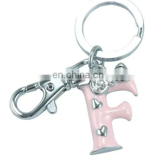 GREEN LETTER L KEY HOLDER WITH CRYSTAL