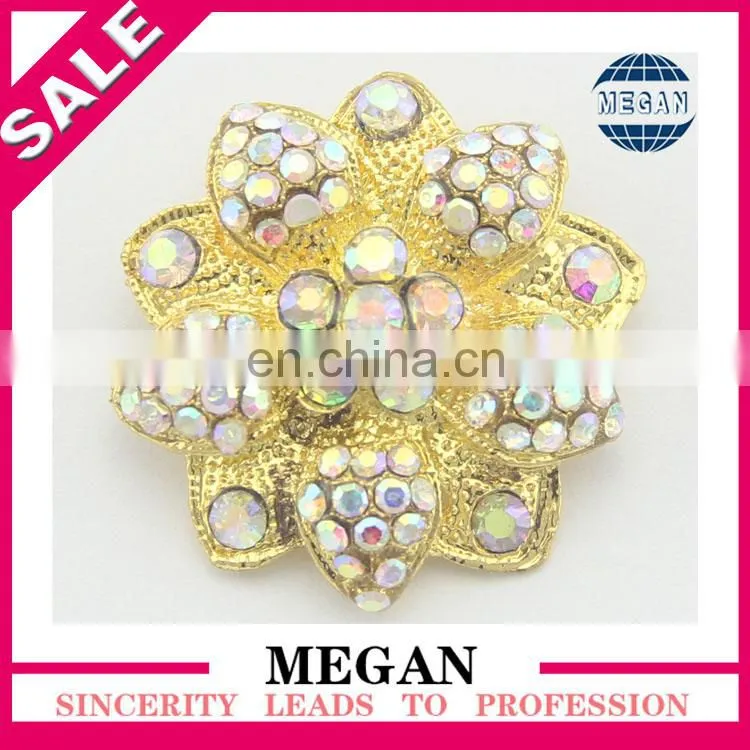 Custom fashion design gold rhinestone button