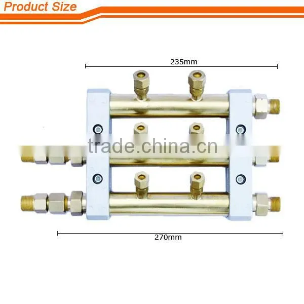 GB95-1 Brass made 2 Outlet Gas Distributor for CNC gas cutter, Gas Seperation Panel