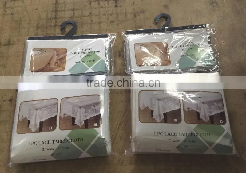Cheap Solid Lace Table Cloth With PVC Protector