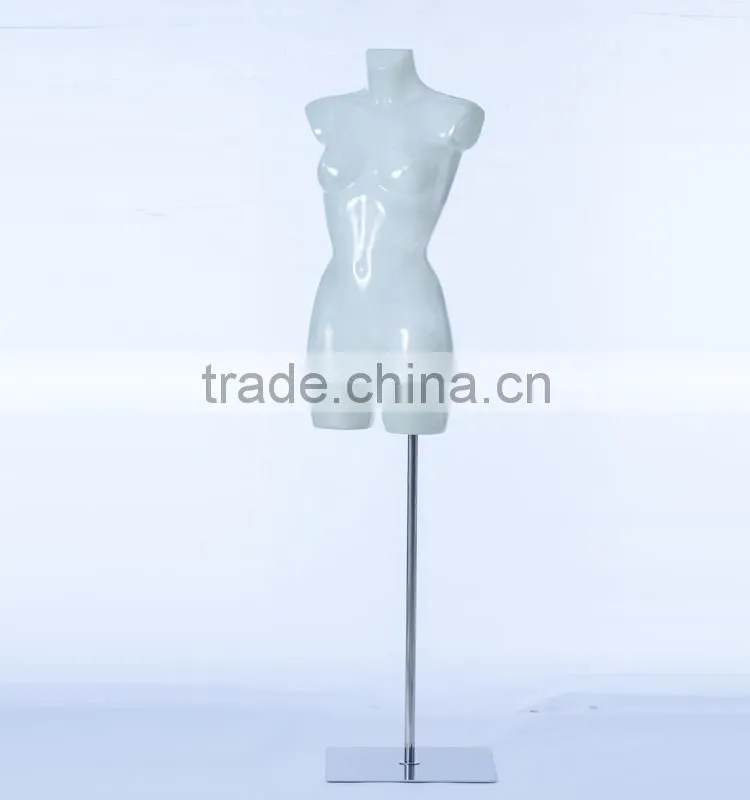 half body transparent fiberglass female torso mannequin