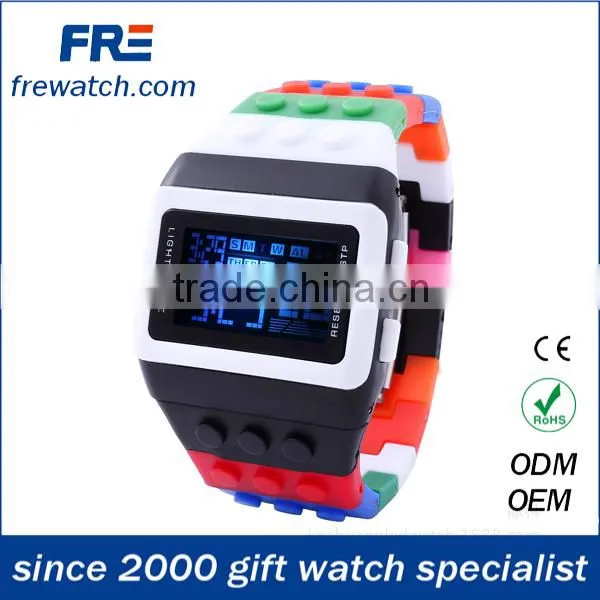 hot selling eco-friendly plastic watch with digital movement fashion plastic rainbow watch