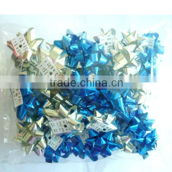 Print Star Bow, pp ribbon bow, fabric curly bow, pull bow, velvet butterfly tie, pre-made tie bow