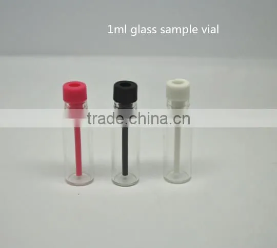 1ml 2ml 3ml clear glass vial with plastic plug,perfume sample vial