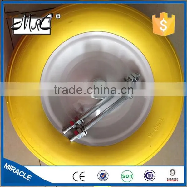 Wholesale PU foam wheel,flat free wheel, polyurethane wheel 3.50-8