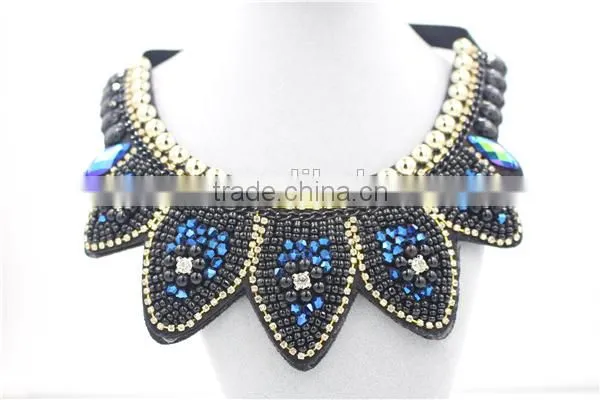 2015 fashion choker necklace, chunky necklace,colorful bead crystal choker necklace wholesale
