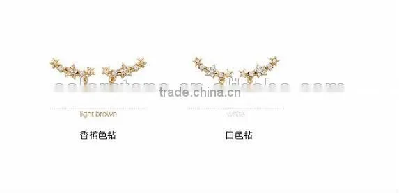 Delicate Star Earrings Crystal Star Earrings Rose Gold Star Earrings