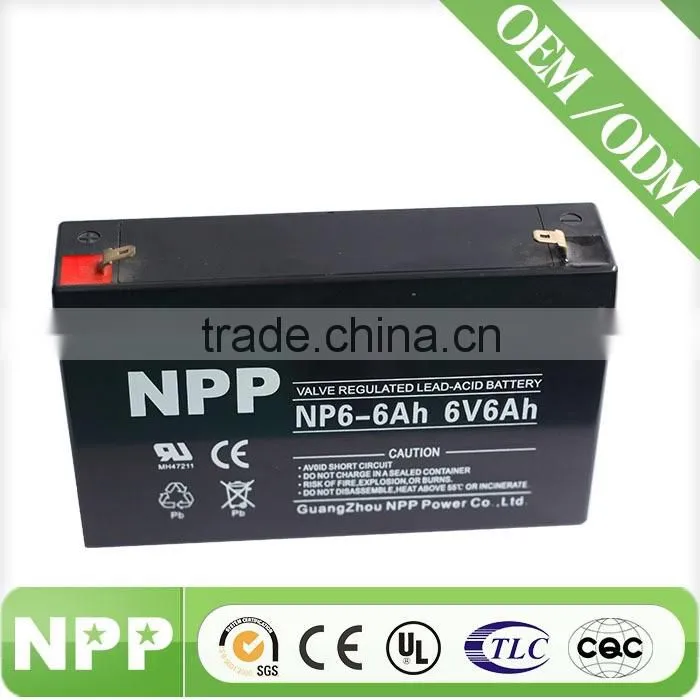 6v6ah China factory AGM Sealed Lead Acid emergency light rechargeable battery
