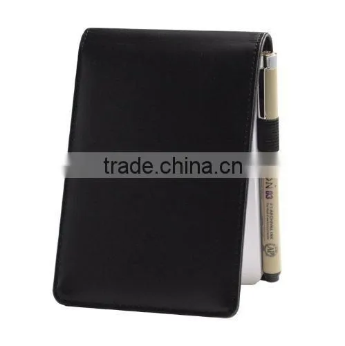 New Arrival Fashion Mini Black Leather Journal Notepad Holder