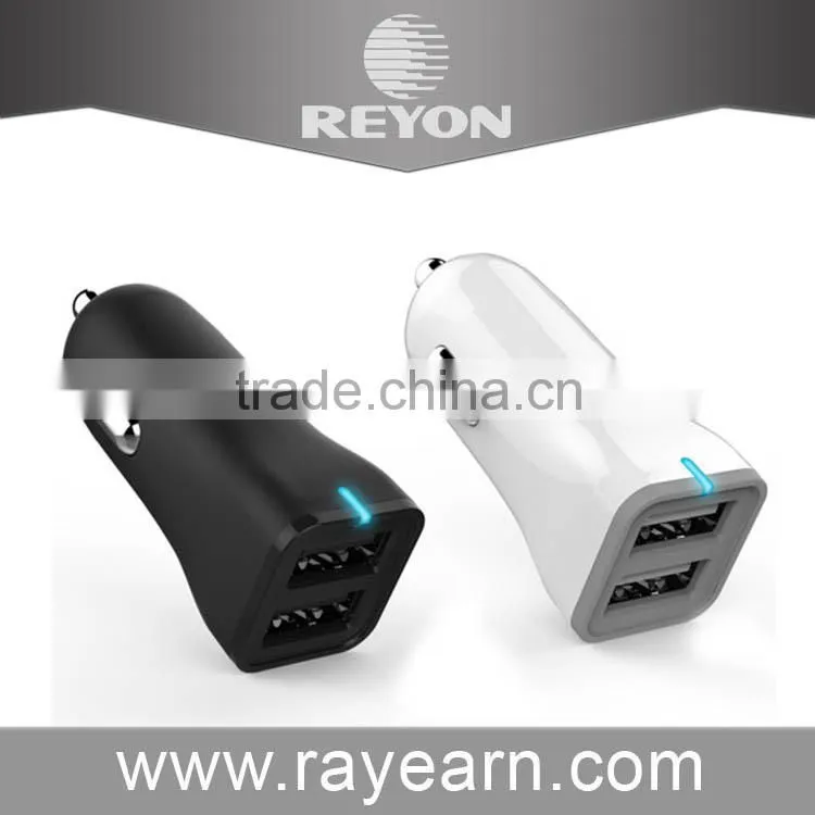 REYON new quick charge 2.0 car charger with qualcomm certification, 2.1A car charger with LED indicator