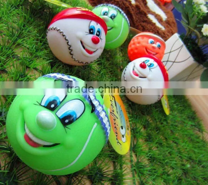 funny toy balls pvc 7.5cm,louder squeaker,pet toy,pet,lovely design and soft material