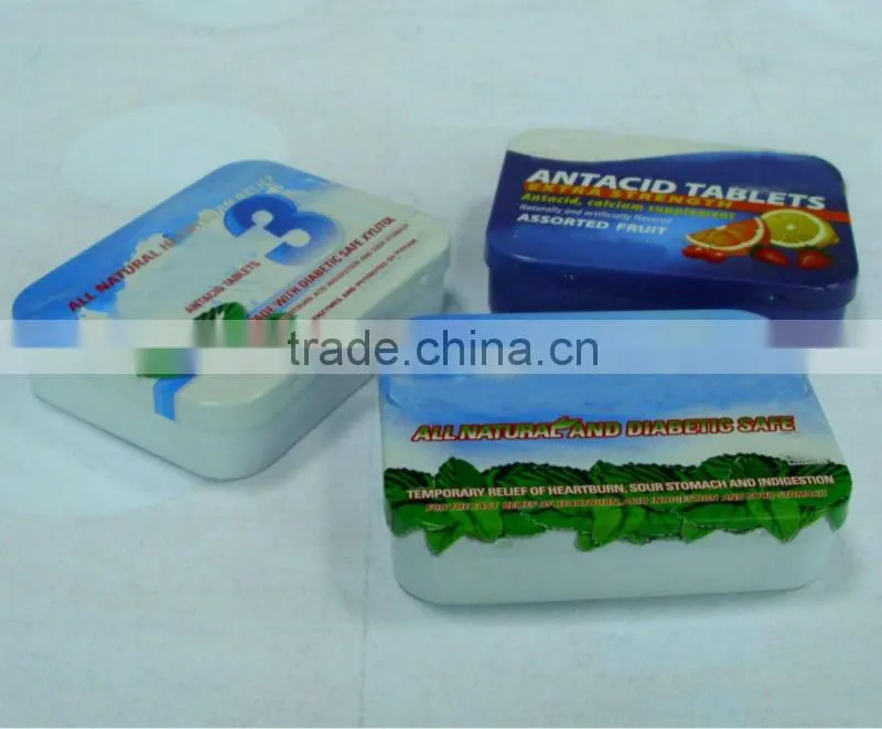 Rectangular cool candy tin box with hinge