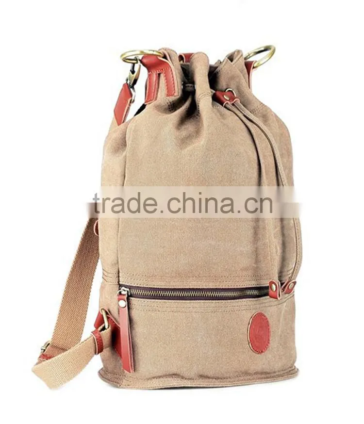 Green beautiful custom logo high standard school drawstring backpack bag