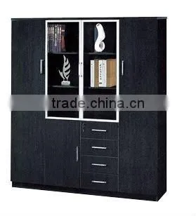 hot sale cheap high quality 4 drawer 4 door glass door file cabinet bookcase office furniture design