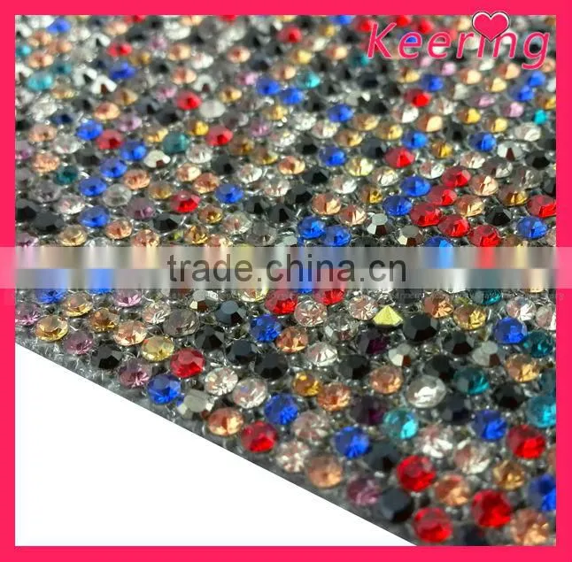 new arrival colorful all types rhinestone mesh trimming roll manufacturer WRT-011