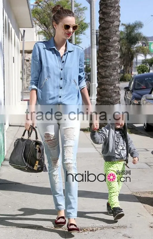 2014 New style European all-match long sleeve female jean coat/jean shirt woman denim coat clothing