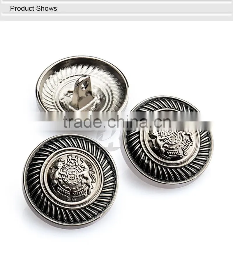 Free Sample Custom Made Logo Gun Metal Black Color Metal Sewing Buttons