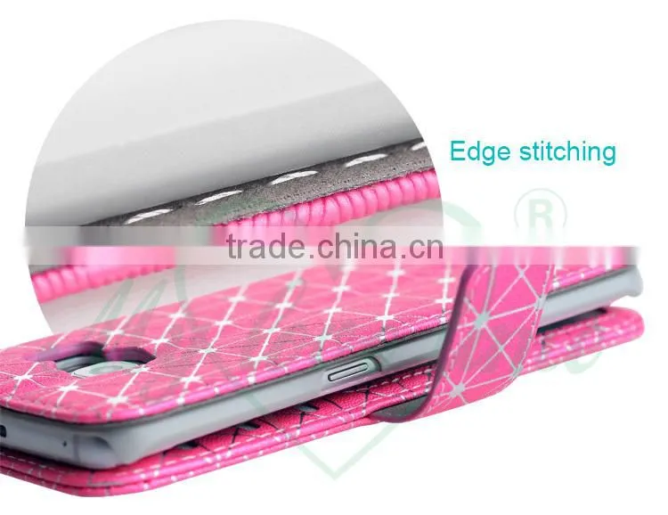 Grid Patterm OEM Leather Case for Samsung S6 Edge