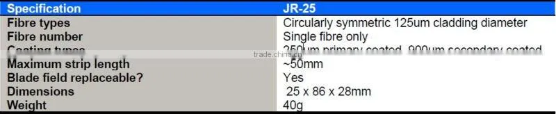Sumitomo Single Fiber Stripping Tool JR-25 Combination Jacket Remover