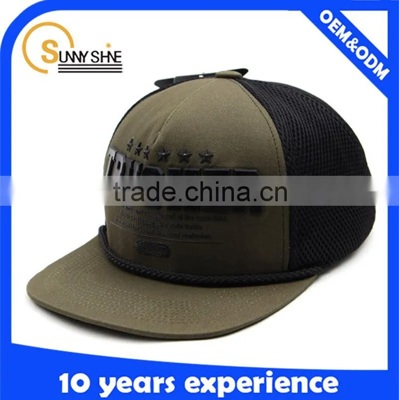 High Quality Custom 5 Panel Hats Acrylic Letter Flat Brim Trucker Hat Wholesale
