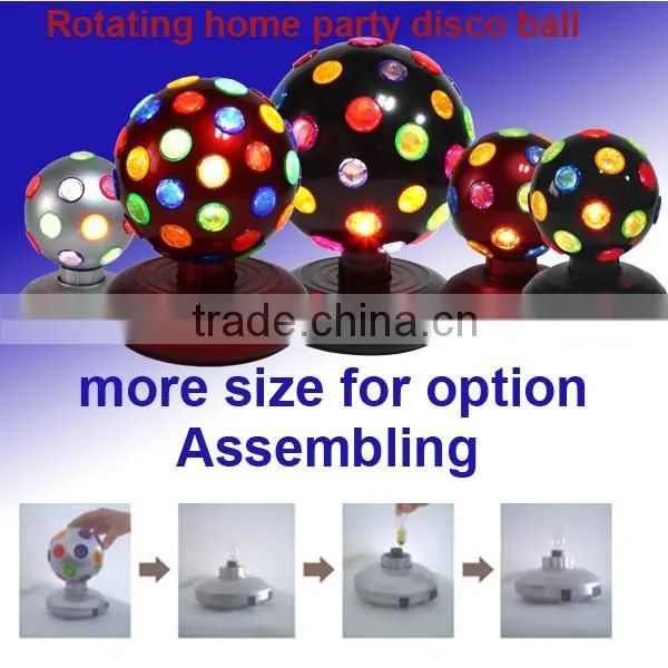 6'' plastic rotating disco ball Halogen decor changing color LED party decor light