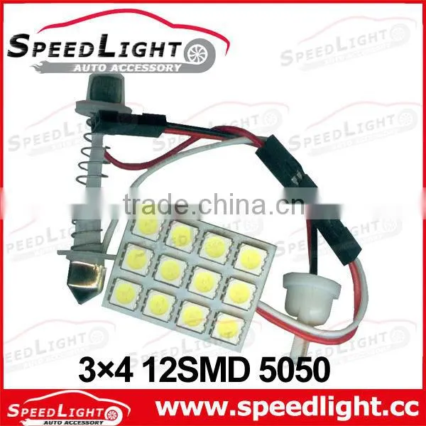 Factory Supply Super Brightness 12SMD 5050 With 3 Socket Bus Interior Light