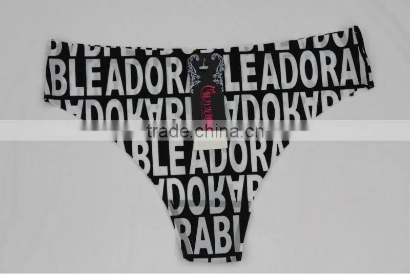 Sexy Character Print Seamless Laser Cut T Panty