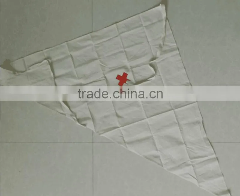 Cotton triangular bandage towel applicator containing emergency arm triangle triangular sling medical bandage