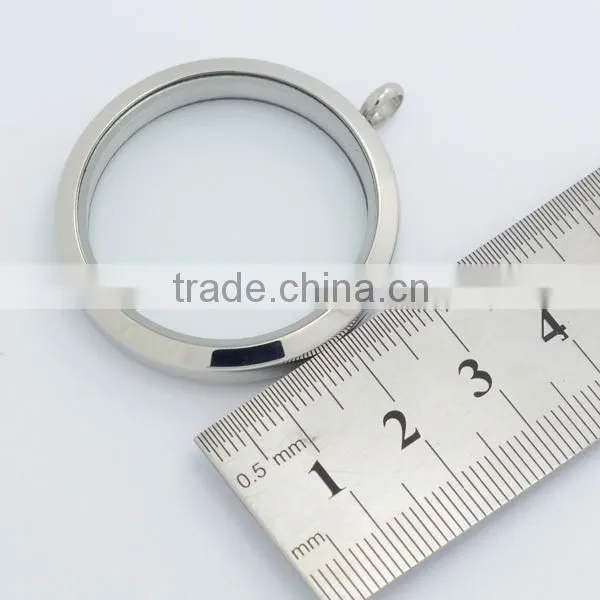Silver/gold/rose gold round 20mm/25mm/30mm magnetic floating wholesale glass locket pendants, memory floating charms locket