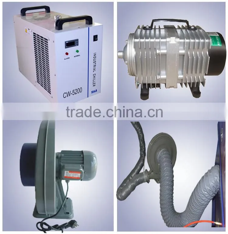 CE,FDA certification 1300*900mm HQ-1390Z co2 laser leather cutting machine with the dust cover