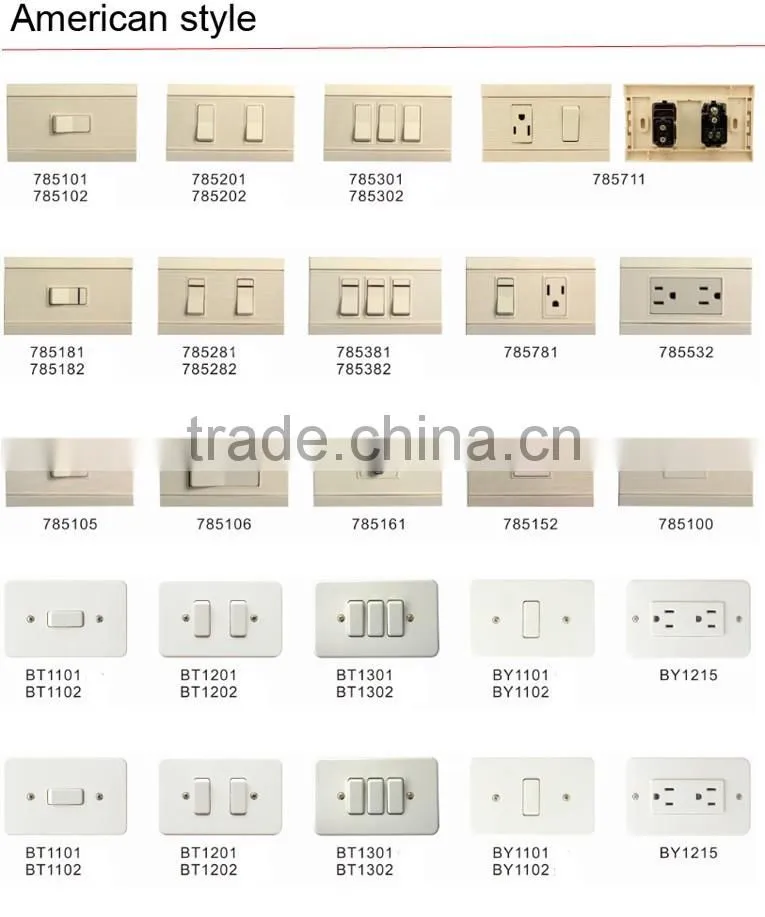 American style 250V wall switch push button
