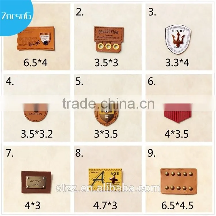 Brown Color Kids Garment Die Cut Leather Logo Patch