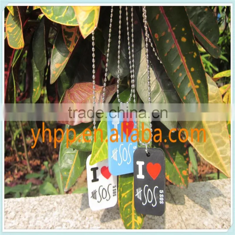 Custom 5 Seconds of Summer I Love 5SOS Silicone Dog Tag Pendant Necklace
