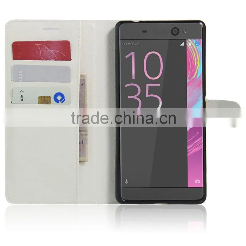 PU Leather Card Case Leather Mobile Back Cover Case For Sony C6