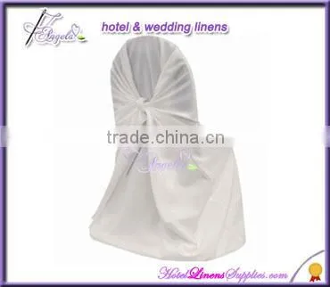 white polyester universal chair covers for banquet chairs in wedding decorations