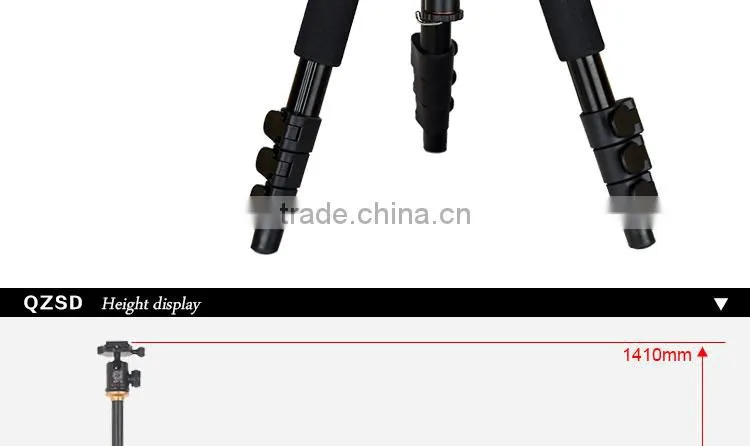 Q570 1410mm 2 section center pipe easy operated filp leg lock DSLR digital camera tripod monopod Professional aluminum tripod
