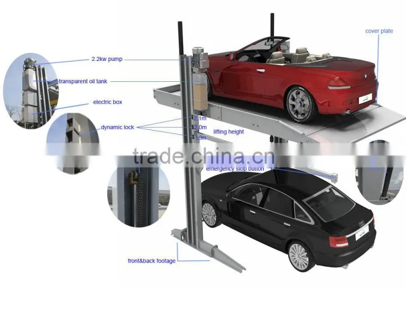 hydraulic two tier lifting,two tier lifting passenger lift,vehicle lifting passenger lift
